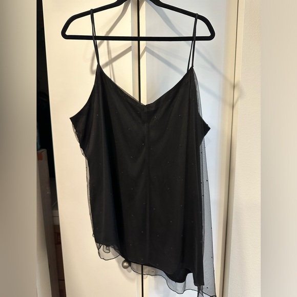 Lane Bryant Diagonal Asymmetrical Hemline Lace Shimmer Tank Blouse 28 - Picture 7 of 10